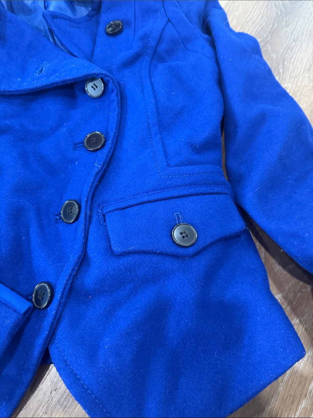 bebe Cobalt Blue Double-Breasted Wool-Blend Blazer - Picture 3 of 9